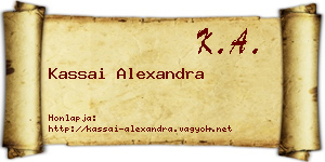 Kassai Alexandra névjegykártya