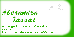 alexandra kassai business card